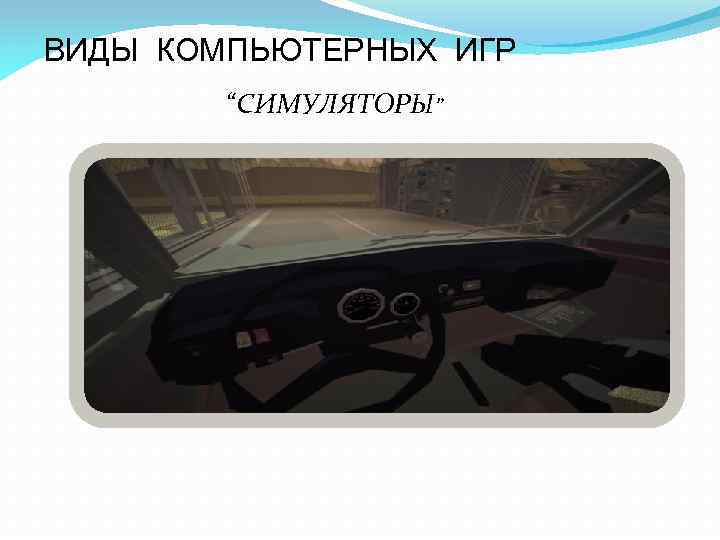 ВИДЫ КОМПЬЮТЕРНЫХ ИГР “СИМУЛЯТОРЫ” 