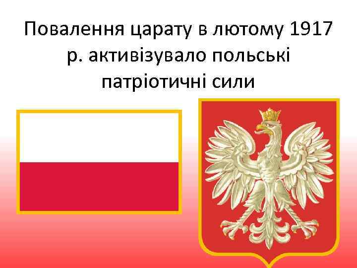 Повалення царату в лютому 1917 р. активізувало польські патріотичні сили 