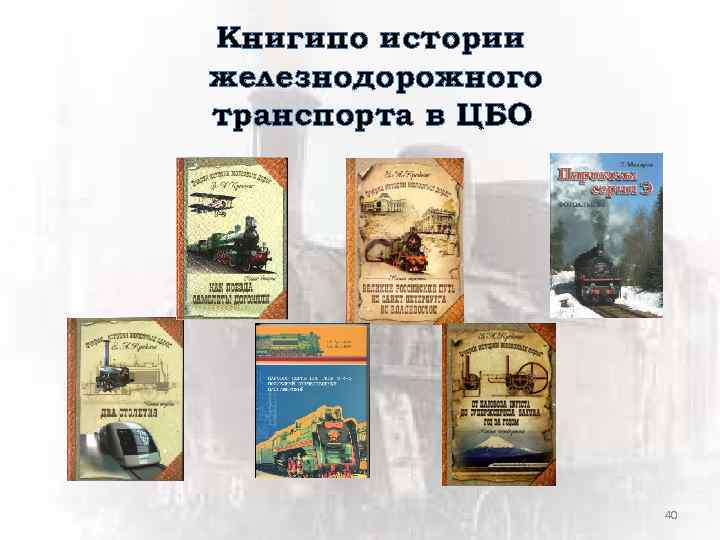 Книгипо истории железнодорожного транспорта в ЦБО 40 