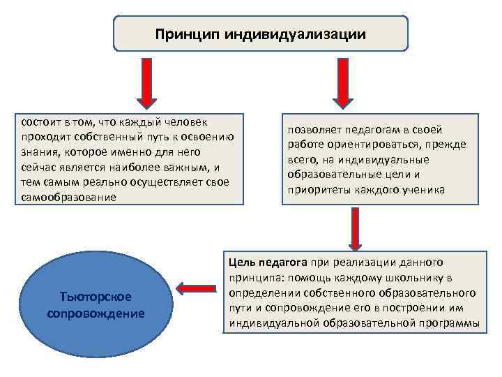 Принцип индивидуализации состоит в том, что каждый человек проходит собственный путь к освоению знания,