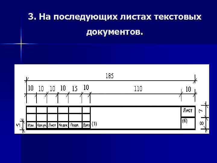3. На последующих листах текстовых документов. 