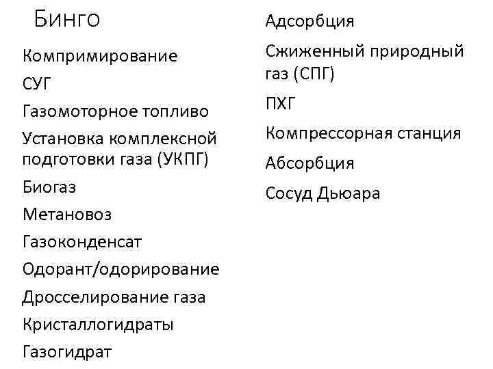 Бинго Компримирование СУГ Газомоторное топливо Установка комплексной подготовки газа (УКПГ) Биогаз Метановоз Газоконденсат Одорант/одорирование