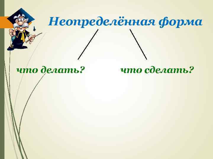 Неопределённая форма что делать? что сделать? 