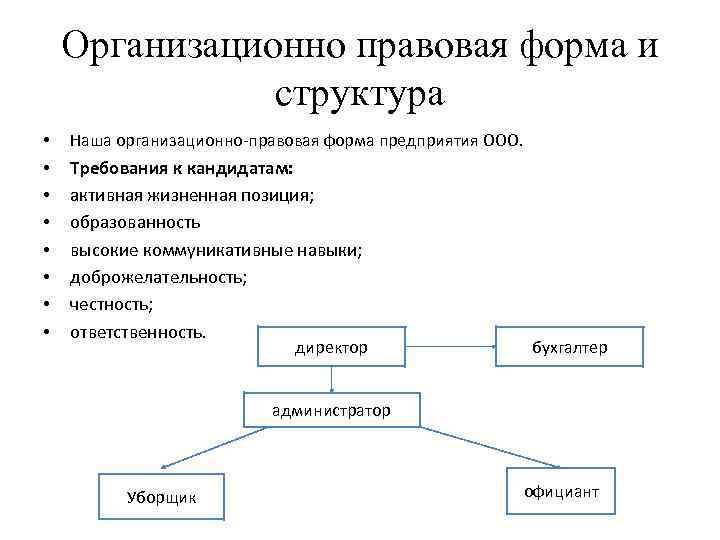 Организационно правовая форма структура