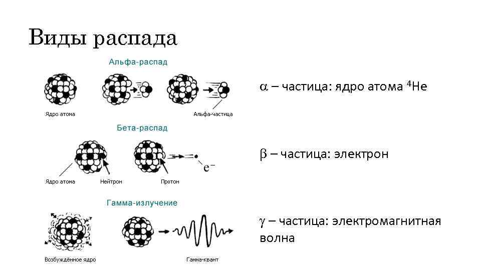 Виды радиоактивного распада схема