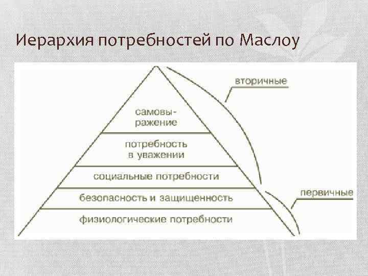 Иерархия потребностей по Маслоу 