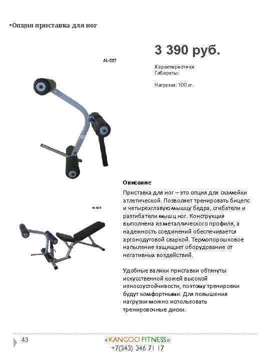  • Опция приставка для ног 3 390 руб. Характеристики Габариты: Нагрузка: 100 кг.