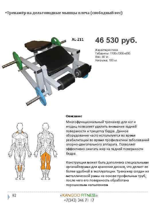 • Тренажёр на дельтовидные мышцы плеча (свободный вес) 46 530 руб. Характеристики Габариты: