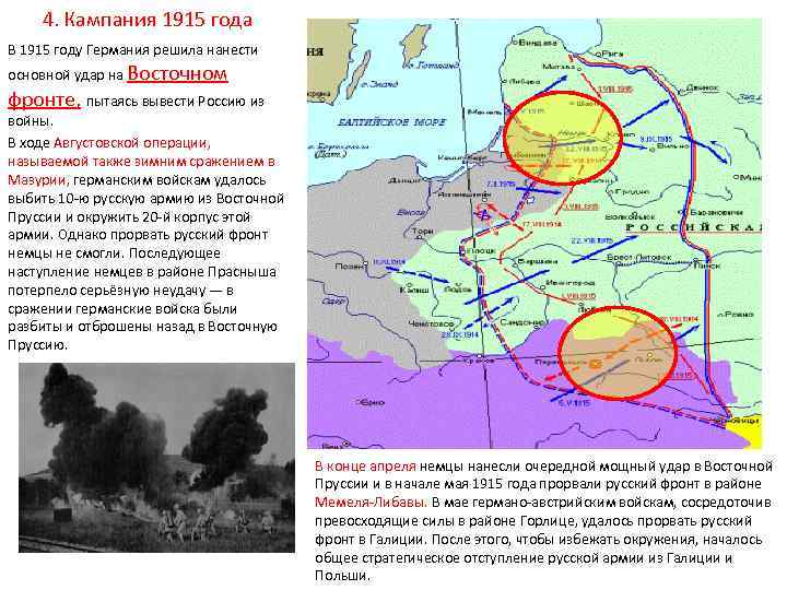 4. Кампания 1915 года В 1915 году Германия решила нанести основной удар на Восточном