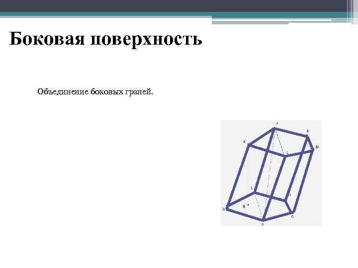 Боковая поверхность Объединение боковых граней. 