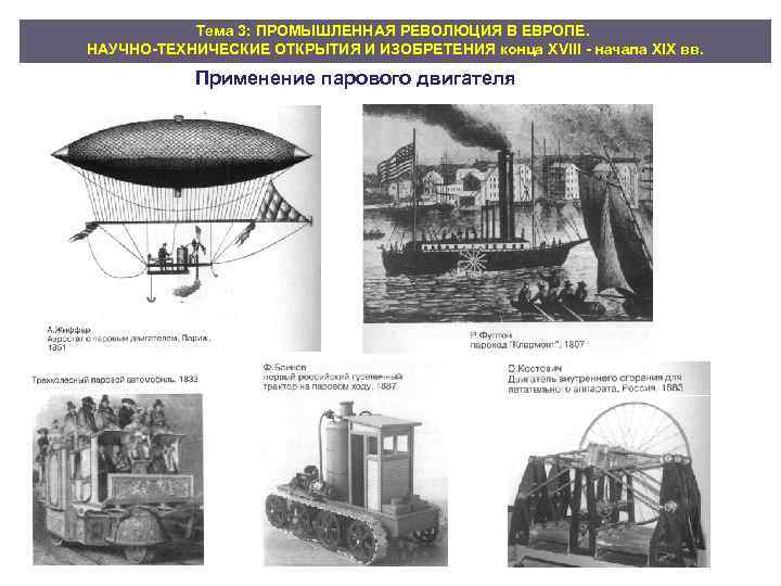 Тема 3: ПРОМЫШЛЕННАЯ РЕВОЛЮЦИЯ В ЕВРОПЕ. НАУЧНО ТЕХНИЧЕСКИЕ ОТКРЫТИЯ И ИЗОБРЕТЕНИЯ конца XVIII начала