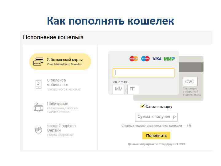 Как пополнять кошелек 