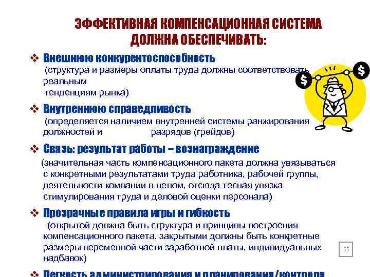 ЭФФЕКТИВНАЯ КОМПЕНСАЦИОННАЯ СИСТЕМА ДОЛЖНА ОБЕСПЕЧИВАТЬ: v Внешнюю конкурентоспособность (структура и размеры оплаты труда должны