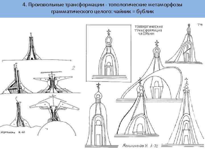 4. Произвольные трансформации - топологические метаморфозы грамматического целого: чайник = бублик 