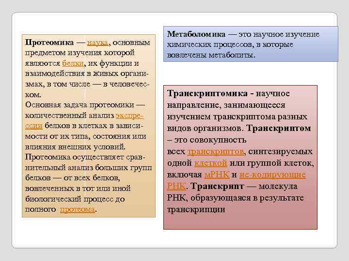 Метаболомика — это научное изучение химических процессов, в которые вовлечены метаболиты. Протеомика — наука,