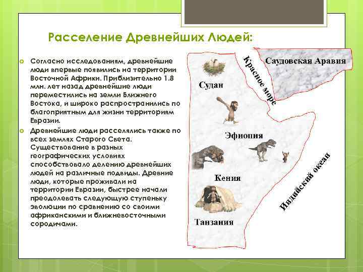 ок ки й Кения ди йс Согласно исследованиям, древнейшие люди впервые появились на территории