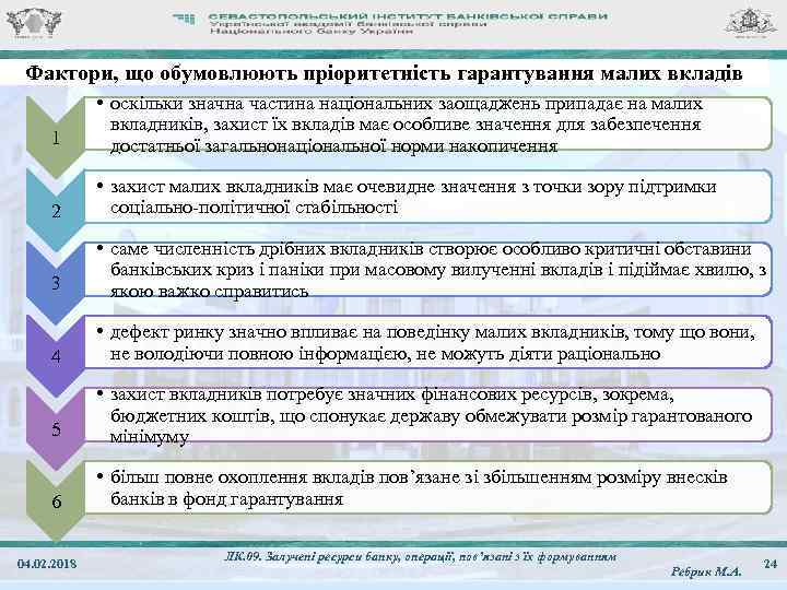 Фактори, що обумовлюють пріоритетність гарантування малих вкладів 1 • оскільки значна частина національних заощаджень