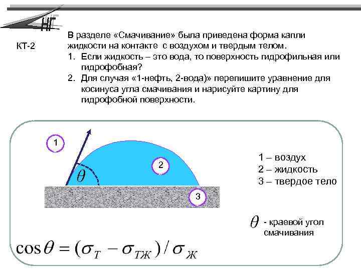 Смачивание формула