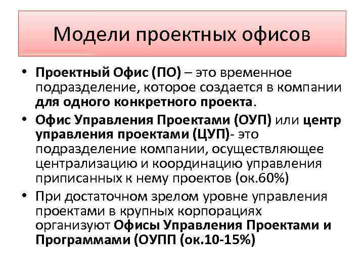 Понятие офиса проекта основные принципы проектирования и состав офиса проекта