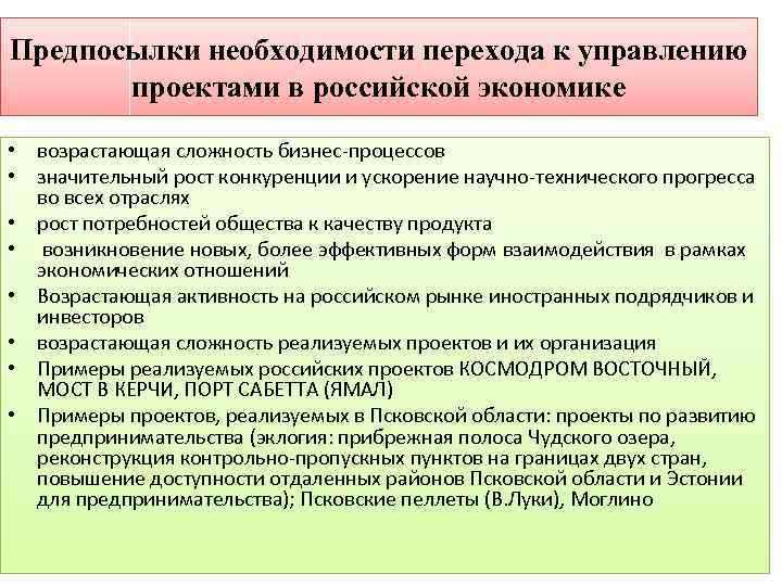 Актуальные вопросы управления проектами