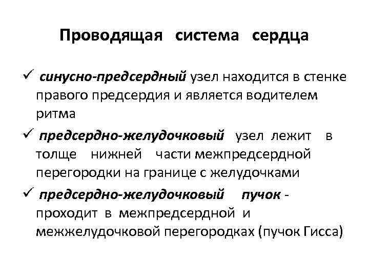 Проводящая система сердца ü синусно-предсердный узел находится в стенке правого предсердия и является водителем