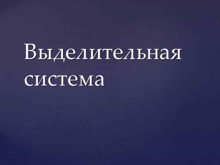 Выделительная система 