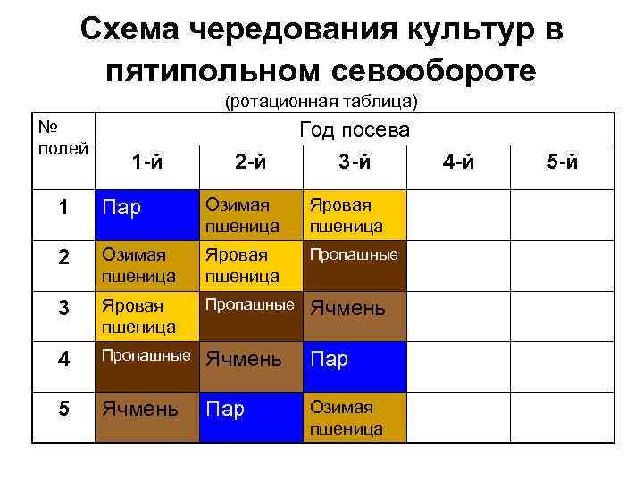 Схема севооборота