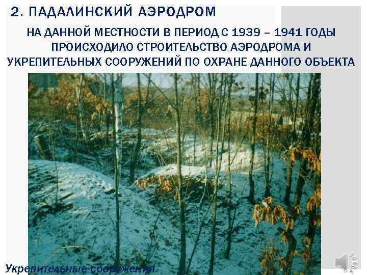 2. ПАДАЛИНСКИЙ АЭРОДРОМ НА ДАННОЙ МЕСТНОСТИ В ПЕРИОД С 1939 – 1941 ГОДЫ ПРОИСХОДИЛО