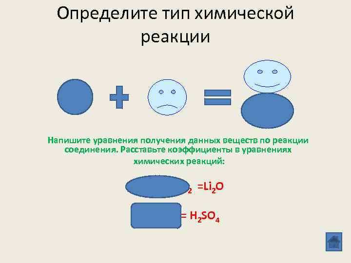Определите тип химической реакции Напишите уравнения получения данных веществ по реакции соединения. Расставьте коэффициенты