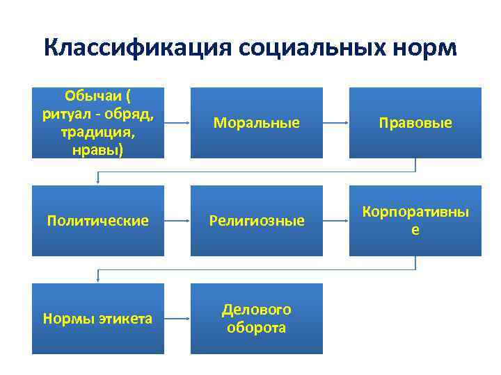 Виды социальных норм обычаи