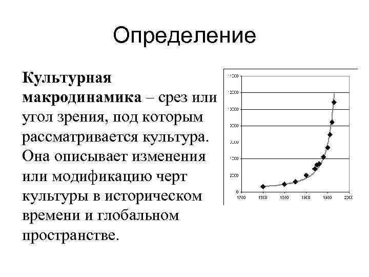 Определение культурных характеристик. Макродинамика. Макродинамика в культуре. Анализ макродинамики.