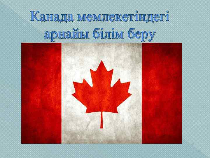 Канада мемлекетіндегі арнайы білім беру 