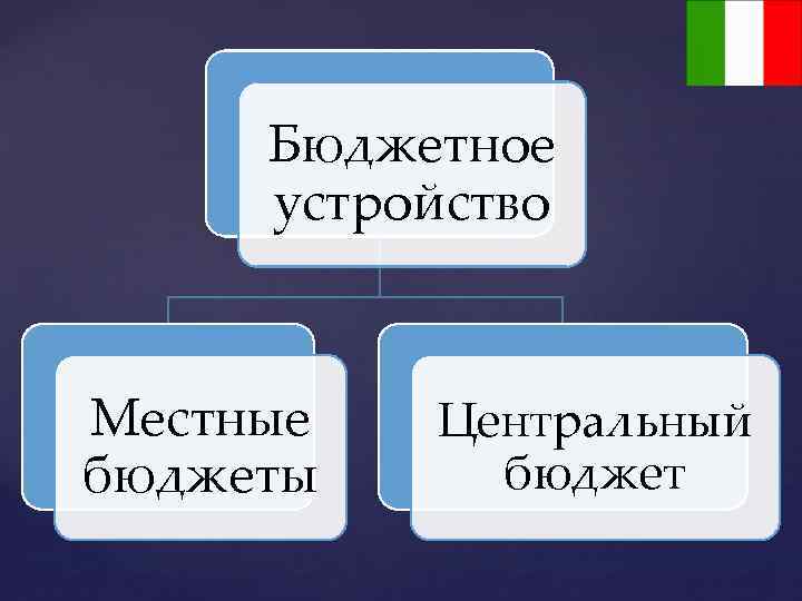 Бюджетное устройство Местные бюджеты Центральный бюджет 