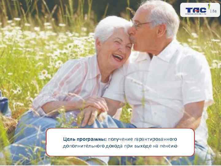 Цель программы: получение гарантированного дополнительного дохода при выходе на пенсию 