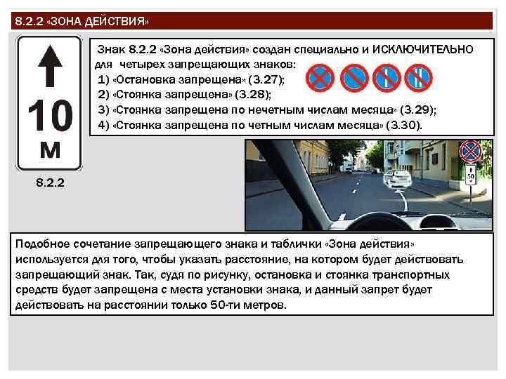 8. 2. 2 «ЗОНА ДЕЙСТВИЯ» Знак 8. 2. 2 «Зона действия» создан специально и