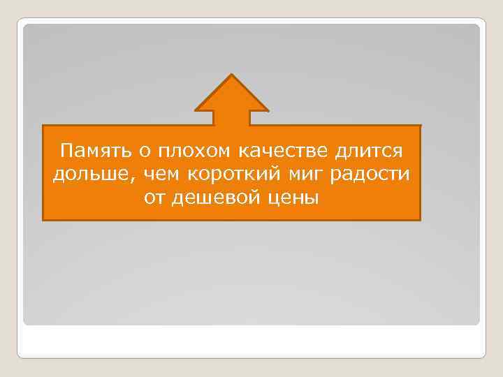 Память о плохом качестве длится дольше, чем короткий миг радости от дешевой цены 