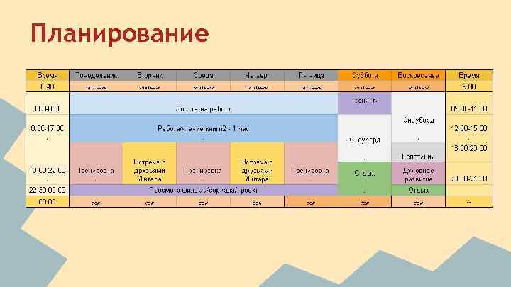 Времени планируется что в