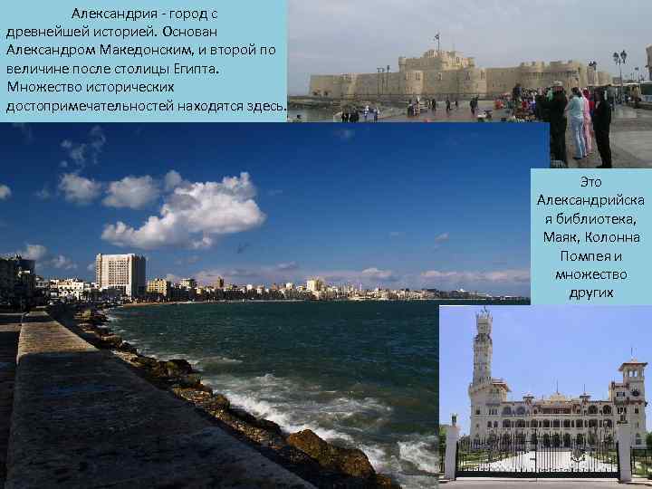 Александрия - город с древнейшей историей. Основан Александром Македонским, и второй по величине после