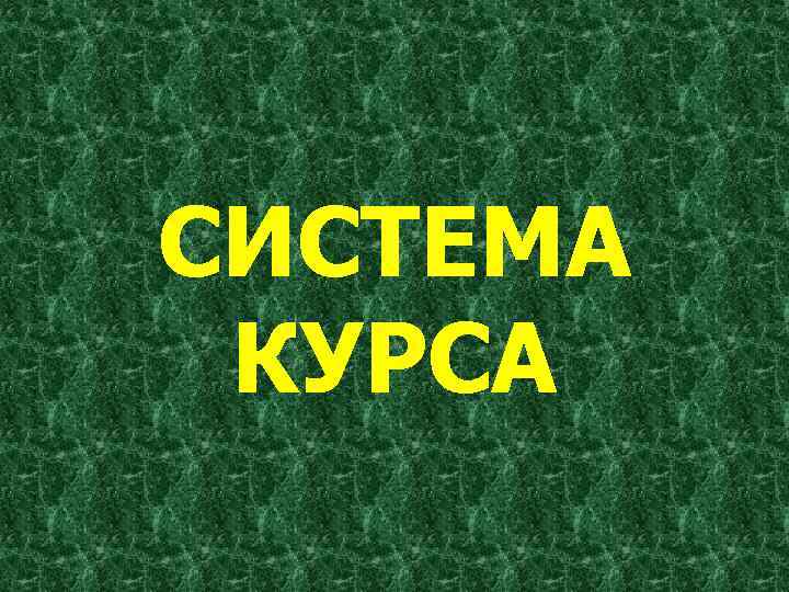 СИСТЕМА КУРСА 