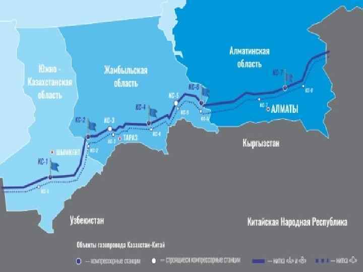 Карта нефтепроводов казахстана