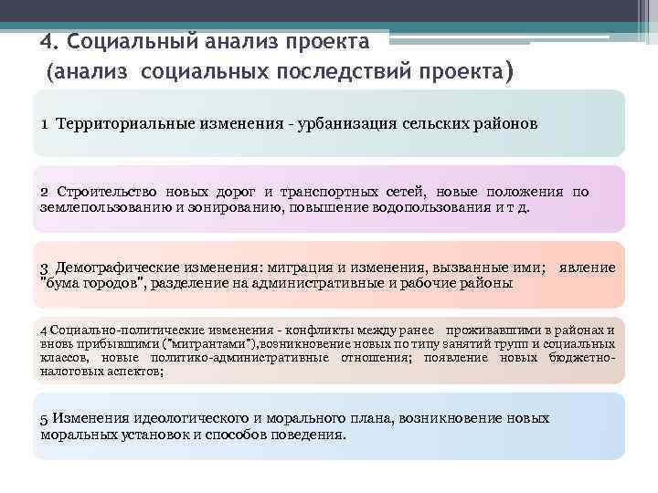 Анализ социального проекта