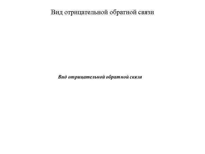 Вид отрицательной обратной связи 