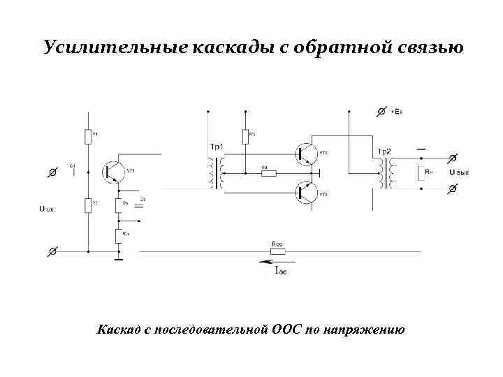 Усилительные каскады с обратной связью Каскад с последовательной ООС по напряжению 