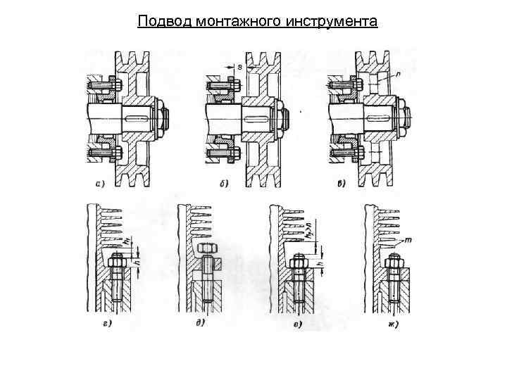 Подвод монтажного инструмента 