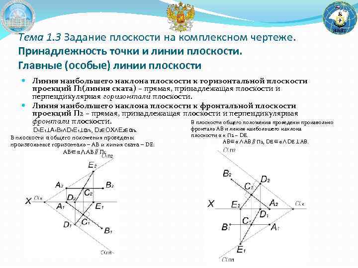 Задание плоскости на комплексном чертеже