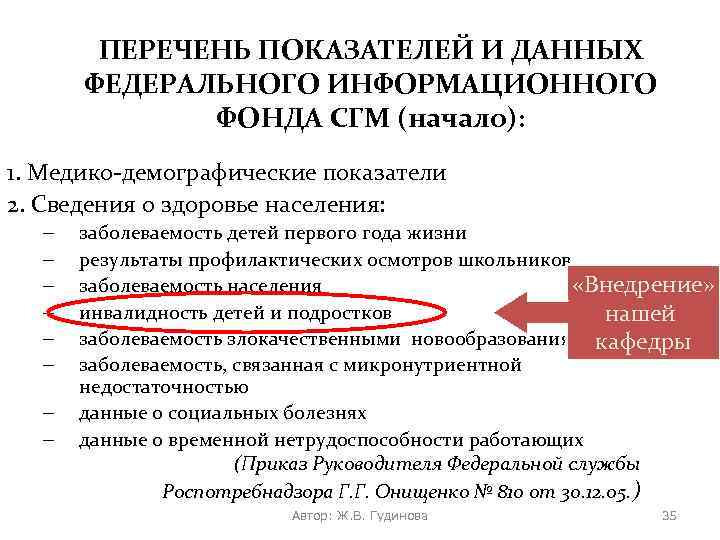 ПЕРЕЧЕНЬ ПОКАЗАТЕЛЕЙ И ДАННЫХ ФЕДЕРАЛЬНОГО ИНФОРМАЦИОННОГО ФОНДА СГМ (начало): 1. Медико-демографические показатели 2. Сведения
