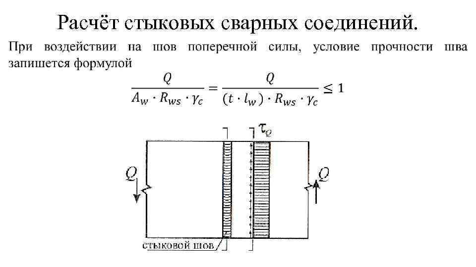 Расчёт стыковых сварных соединений. 