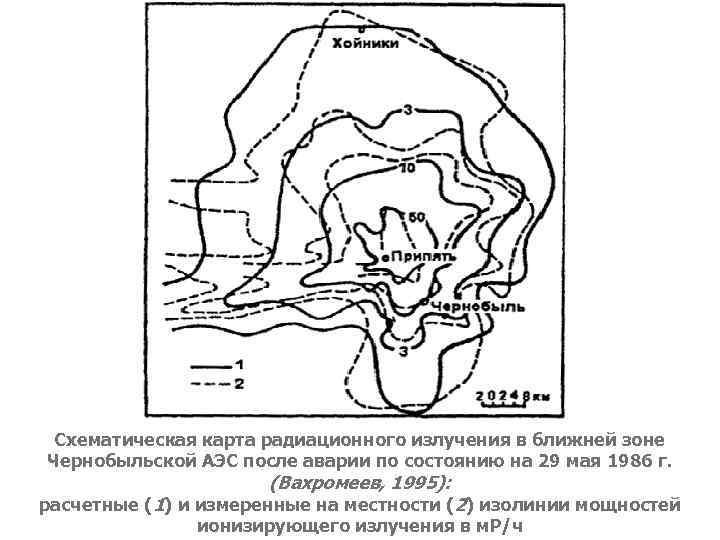 Карта радиоактивного излучения