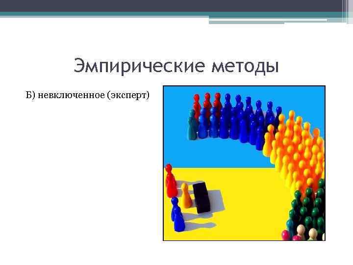 Эмпирические методы Б) невключенное (эксперт) 