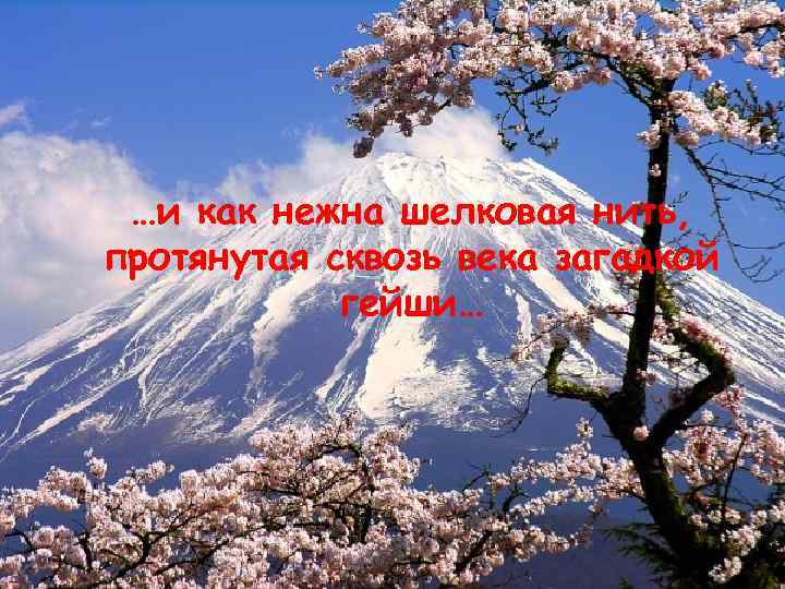 …и как нежна шелковая нить, протянутая сквозь века загадкой гейши… 